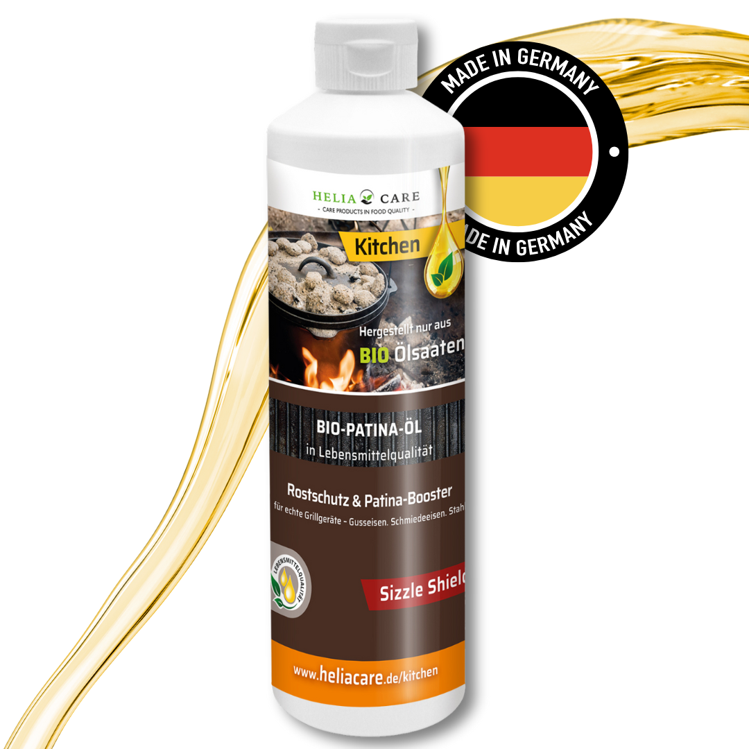 HeliaCARE® BIO-Einbrenn- & Patina-Öl „SIZZLE SHIELD“